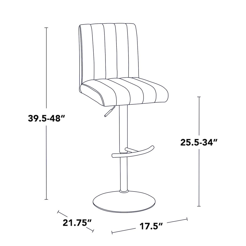 Hank Adjustable Barstool - Set of  2