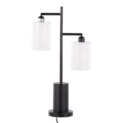 Black Metal, White Shades Cannes Table Lamp