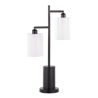 Black Metal, White Shades Cannes Table Lamp