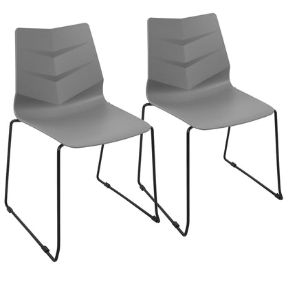 Arrow Contemporary Dining Chair in Black and Grey - Set of 2