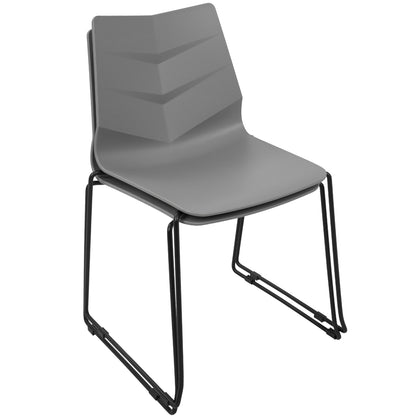 Arrow Contemporary Dining Chair in Black and Grey - Set of 2