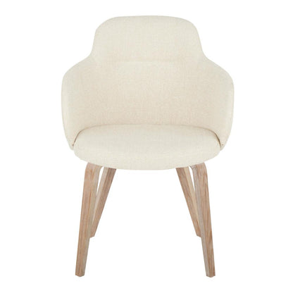 Whitewashed Wood, Cream Noise Fabric Boyne Chair - Set of 2