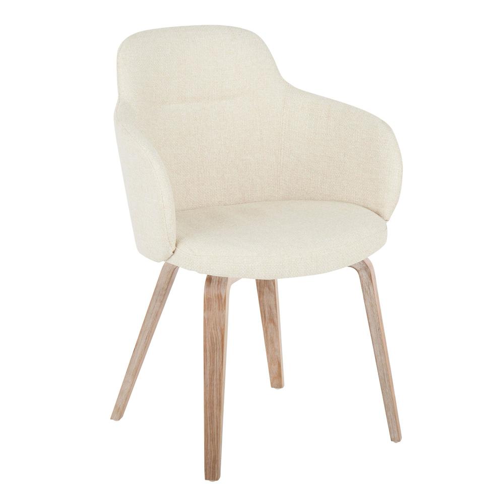 Whitewashed Wood, Cream Noise Fabric Boyne Chair - Set of 2