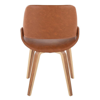 Zebra Wood, Camel PU Fabrico Chair - Set of 2