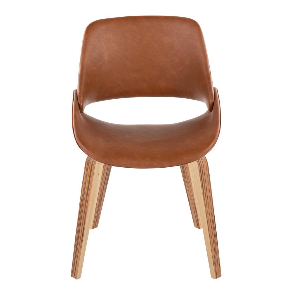 Zebra Wood, Camel PU Fabrico Chair - Set of 2