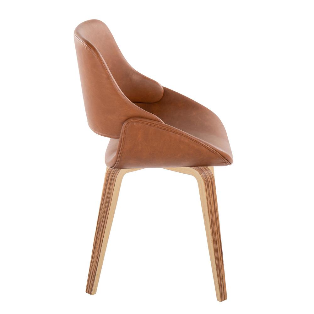 Zebra Wood, Camel PU Fabrico Chair - Set of 2