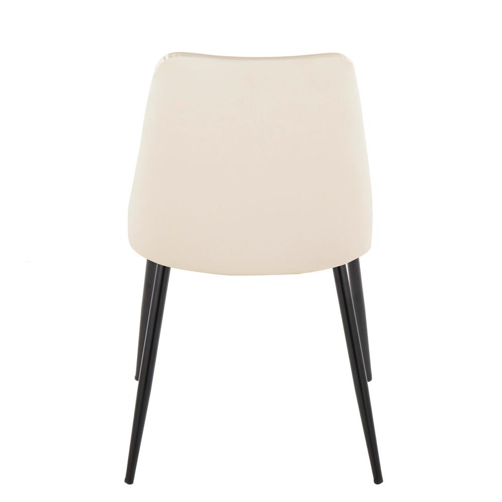 Black Metal, Cream PU Giovanni Chair - Set of 2