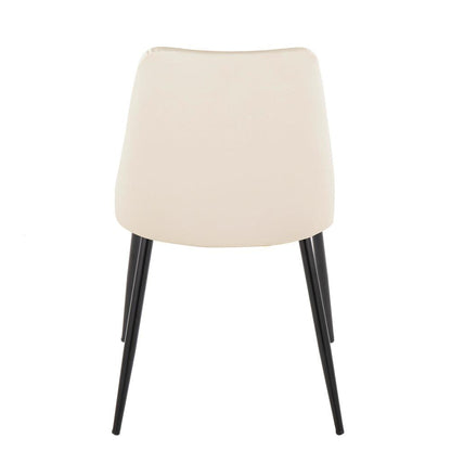 Black Metal, Cream PU Giovanni Chair - Set of 2