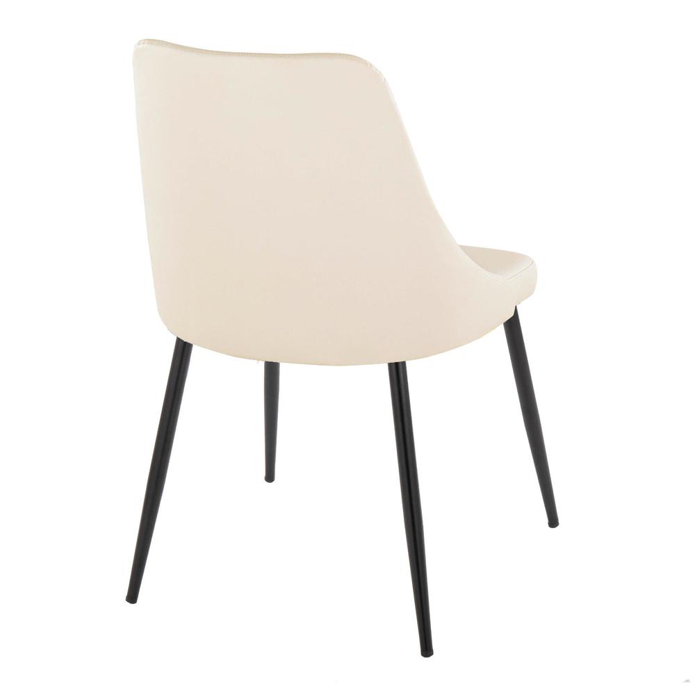 Black Metal, Cream PU Giovanni Chair - Set of 2