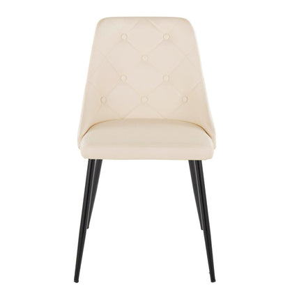 Black Metal, Cream PU Giovanni Chair - Set of 2