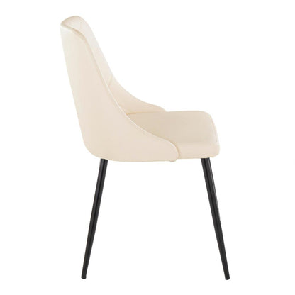 Black Metal, Cream PU Giovanni Chair - Set of 2