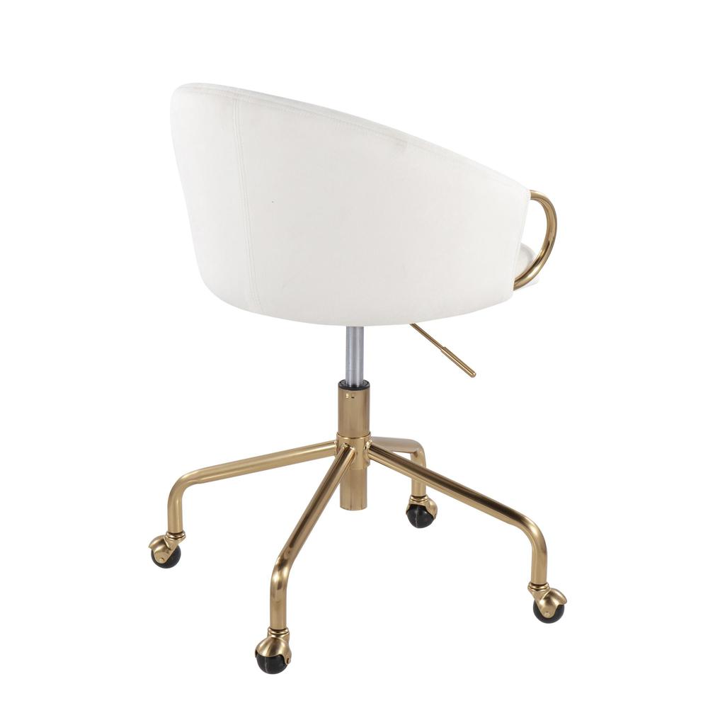 Gold Metal, Cream Velvet Claire Task Chair