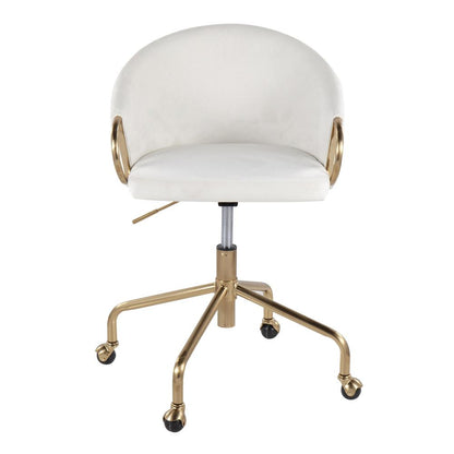 Gold Metal, Cream Velvet Claire Task Chair