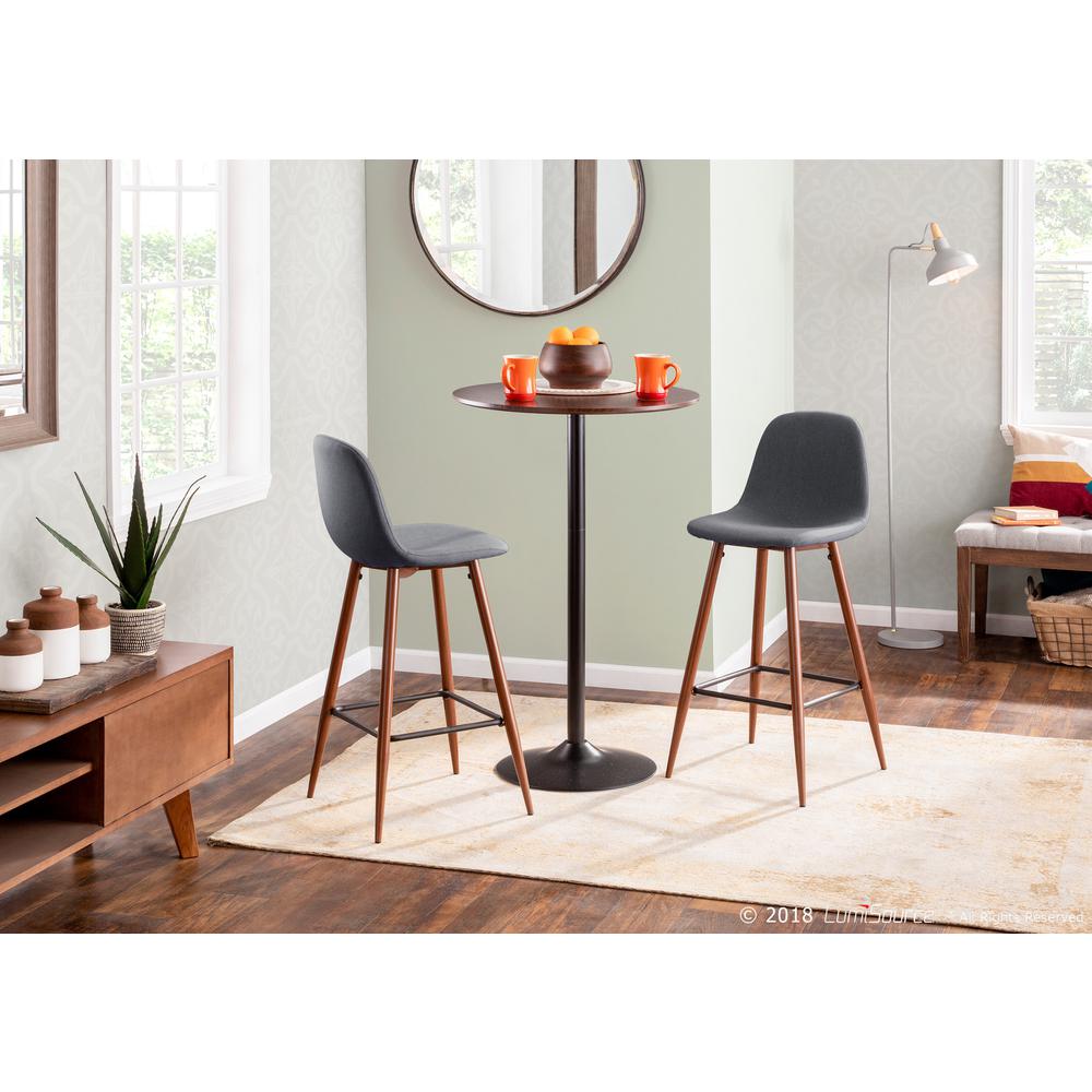 Walnut, Blue Pebble Counter Stool - Set of 2