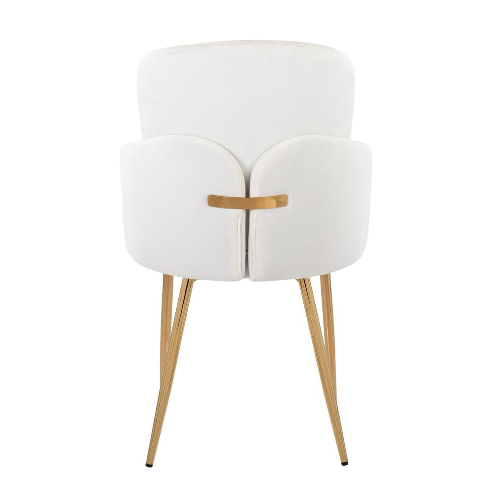 Gold Metal, Cream Velvet Dahlia Dining Chair - Set of 2