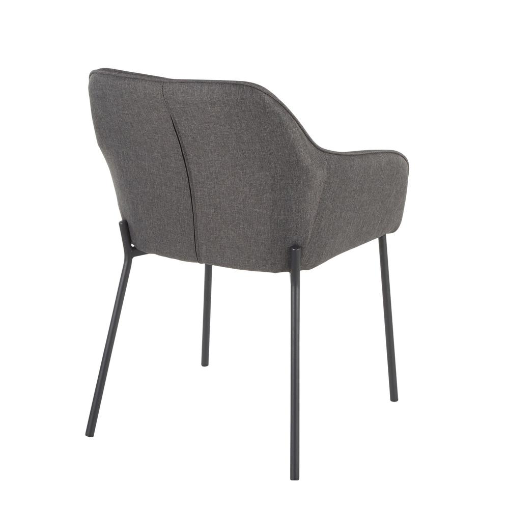 Black Metal, Charcoal Fabric Daniella Dining Chair - Set of 2