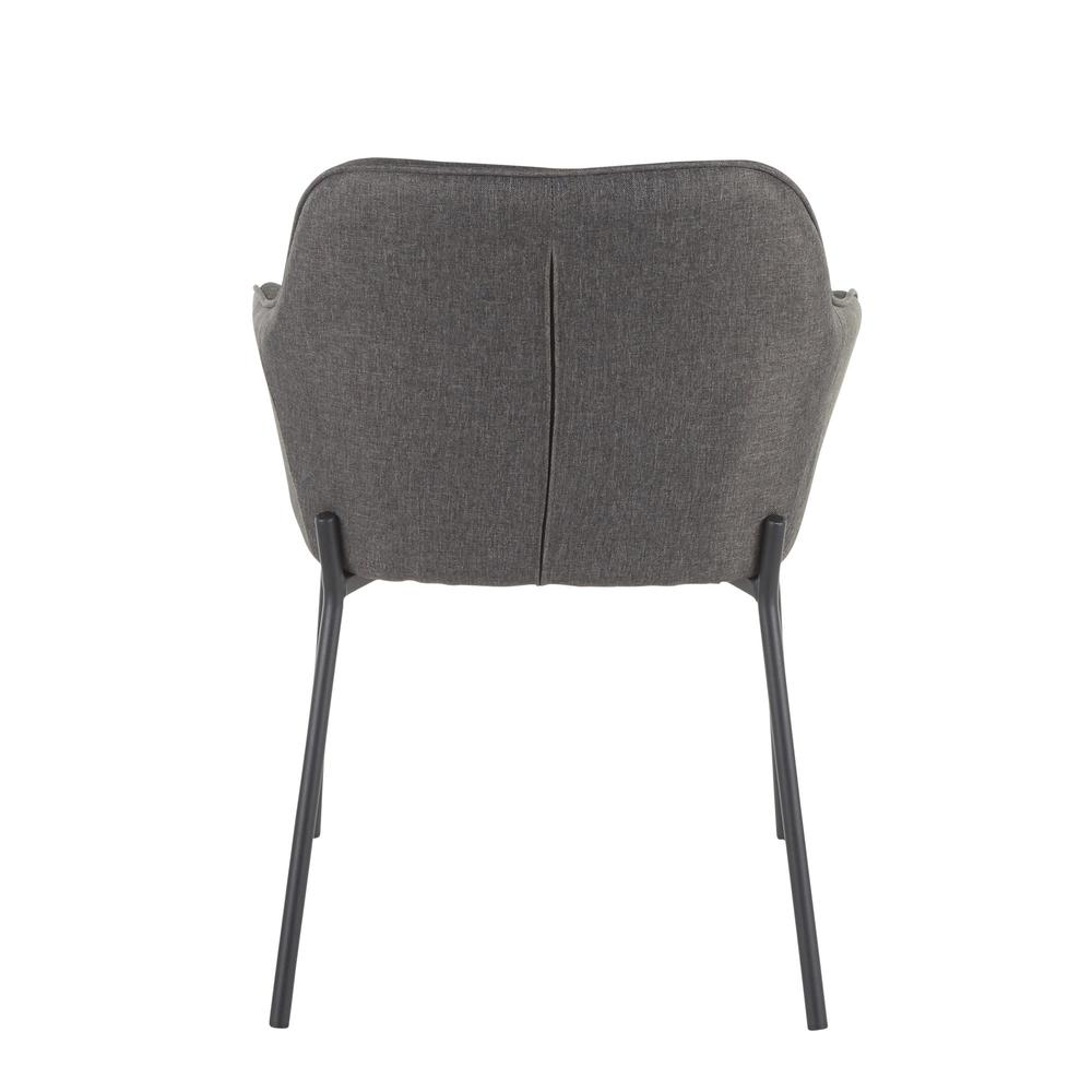 Black Metal, Charcoal Fabric Daniella Dining Chair - Set of 2