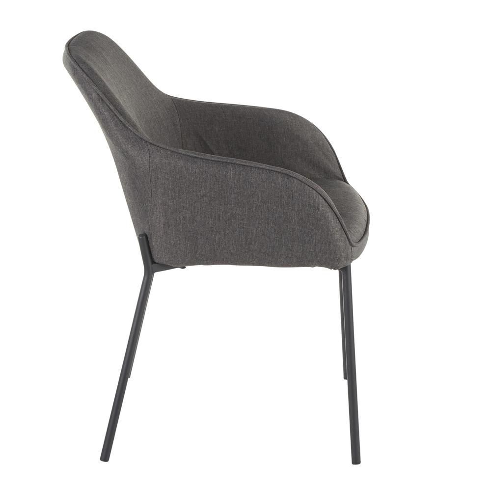 Black Metal, Charcoal Fabric Daniella Dining Chair - Set of 2