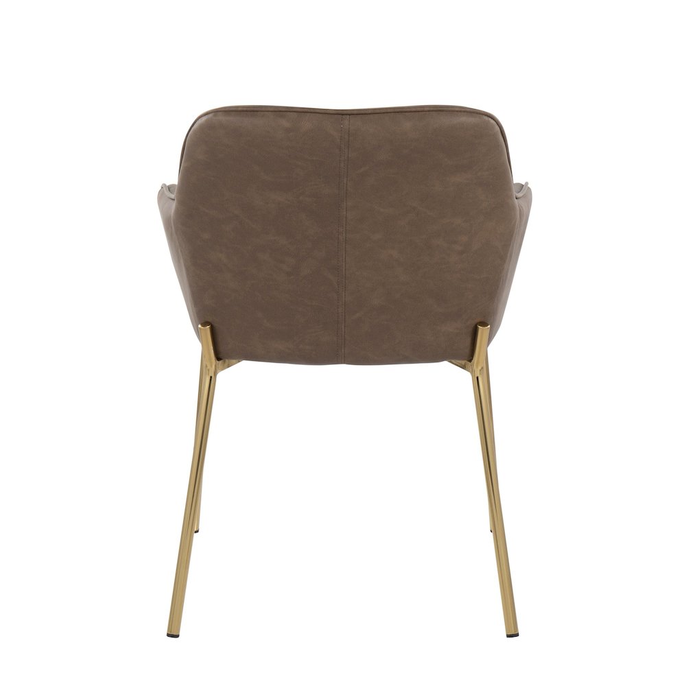 Gold Steel, Espresso PU Daniella Dining Chair - Set of 2