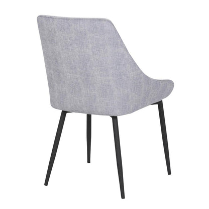 Black Metal, Grey Corduroy Diana Corduroy Chair - Set of 2