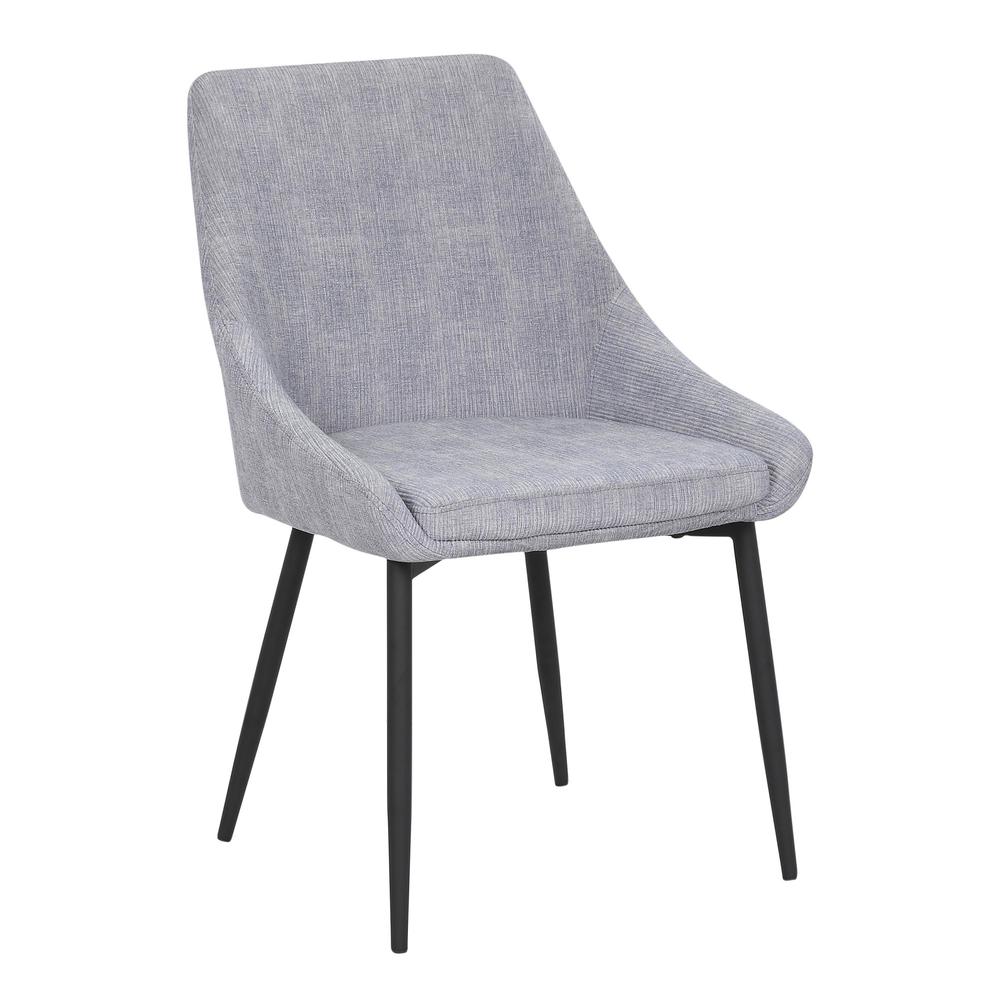 Black Metal, Grey Corduroy Diana Corduroy Chair - Set of 2