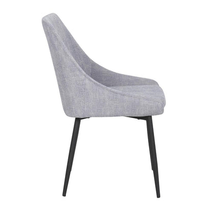 Black Metal, Grey Corduroy Diana Corduroy Chair - Set of 2