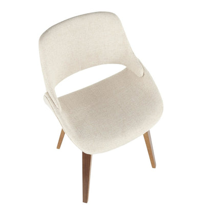 Walnut Wood, Cream PU Fabrico Chair - Set of 2