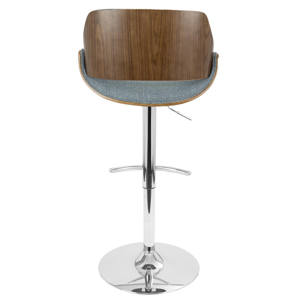 Walnut, Blue Fabrizzi Barstool
