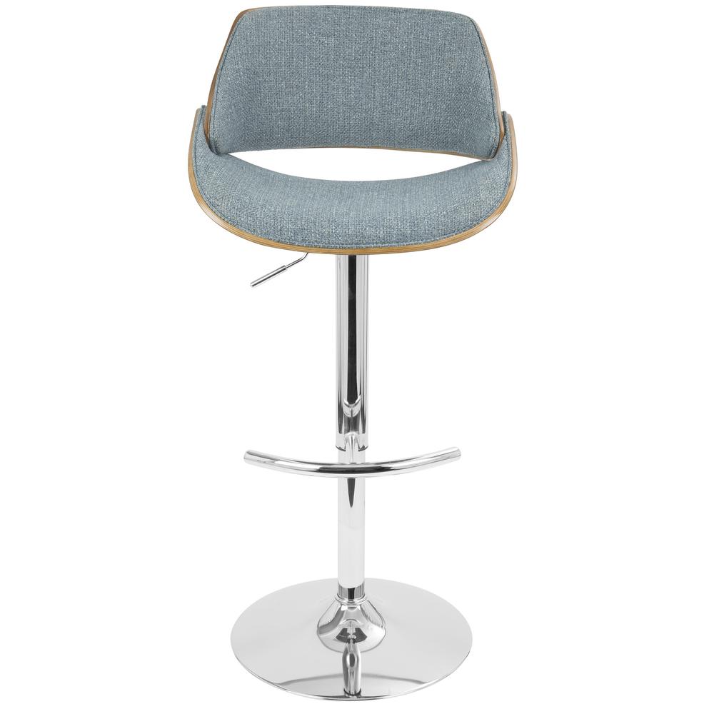 Walnut, Blue Fabrizzi Barstool
