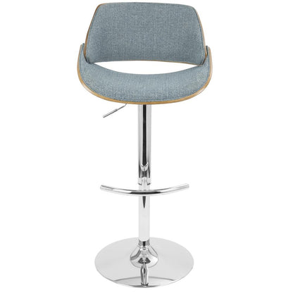 Walnut, Blue Fabrizzi Barstool