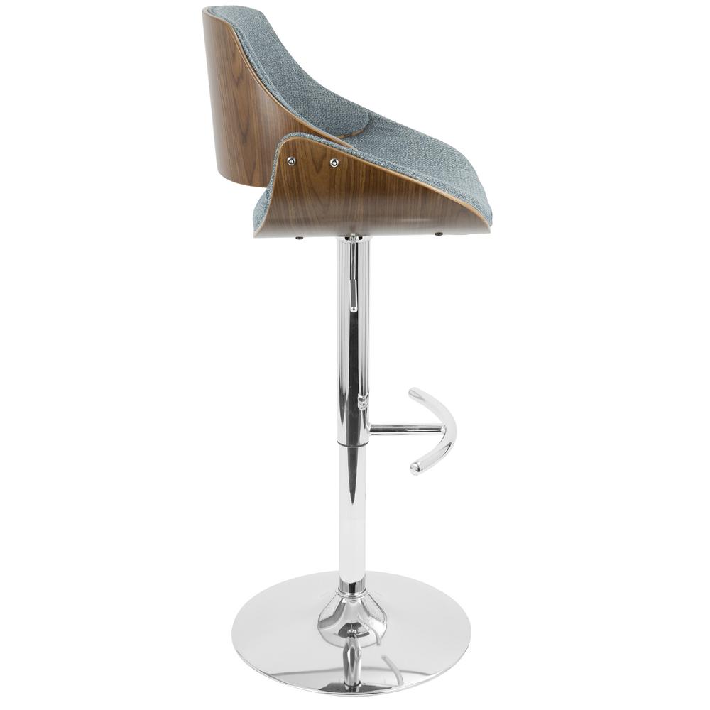Walnut, Blue Fabrizzi Barstool