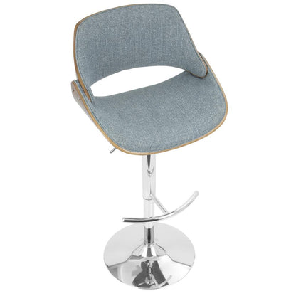 Walnut, Blue Fabrizzi Barstool