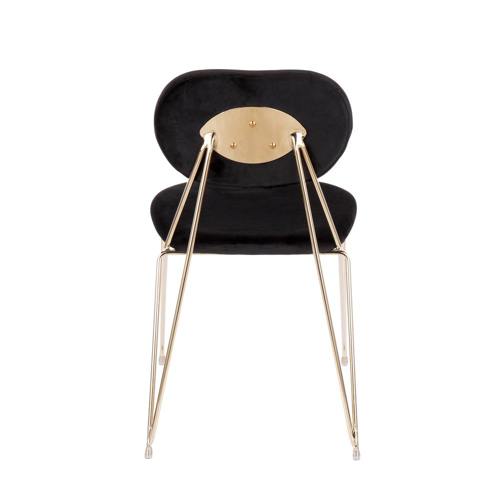 Gold Metal, Black Velvet Gwen Chair - Set of 2