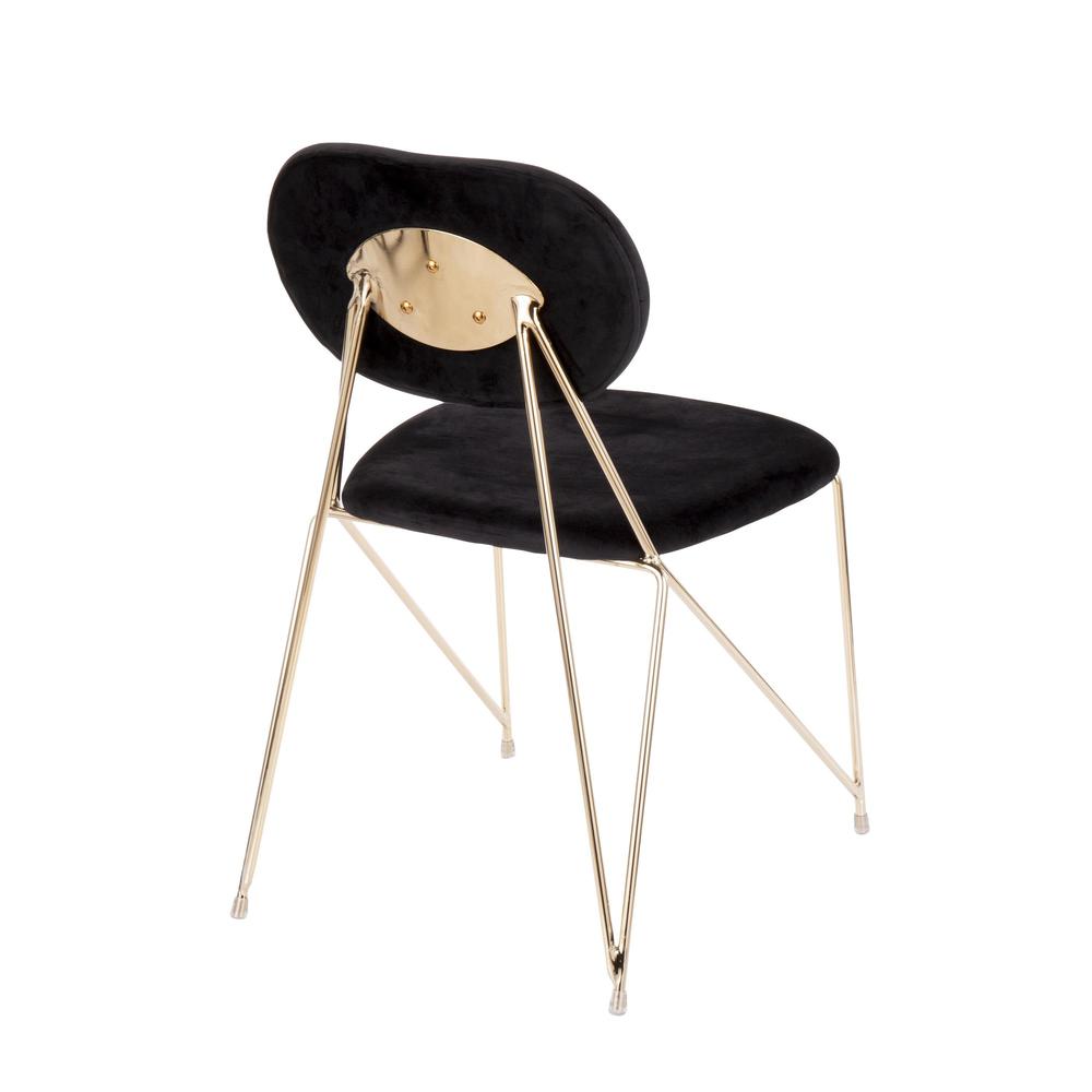 Gold Metal, Black Velvet Gwen Chair - Set of 2