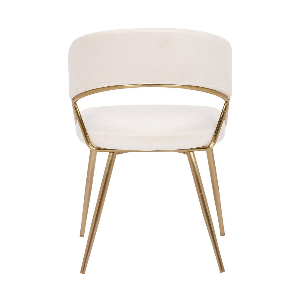 Gold Steel, Cream Velvet Jie Dining Chair - Set of 2