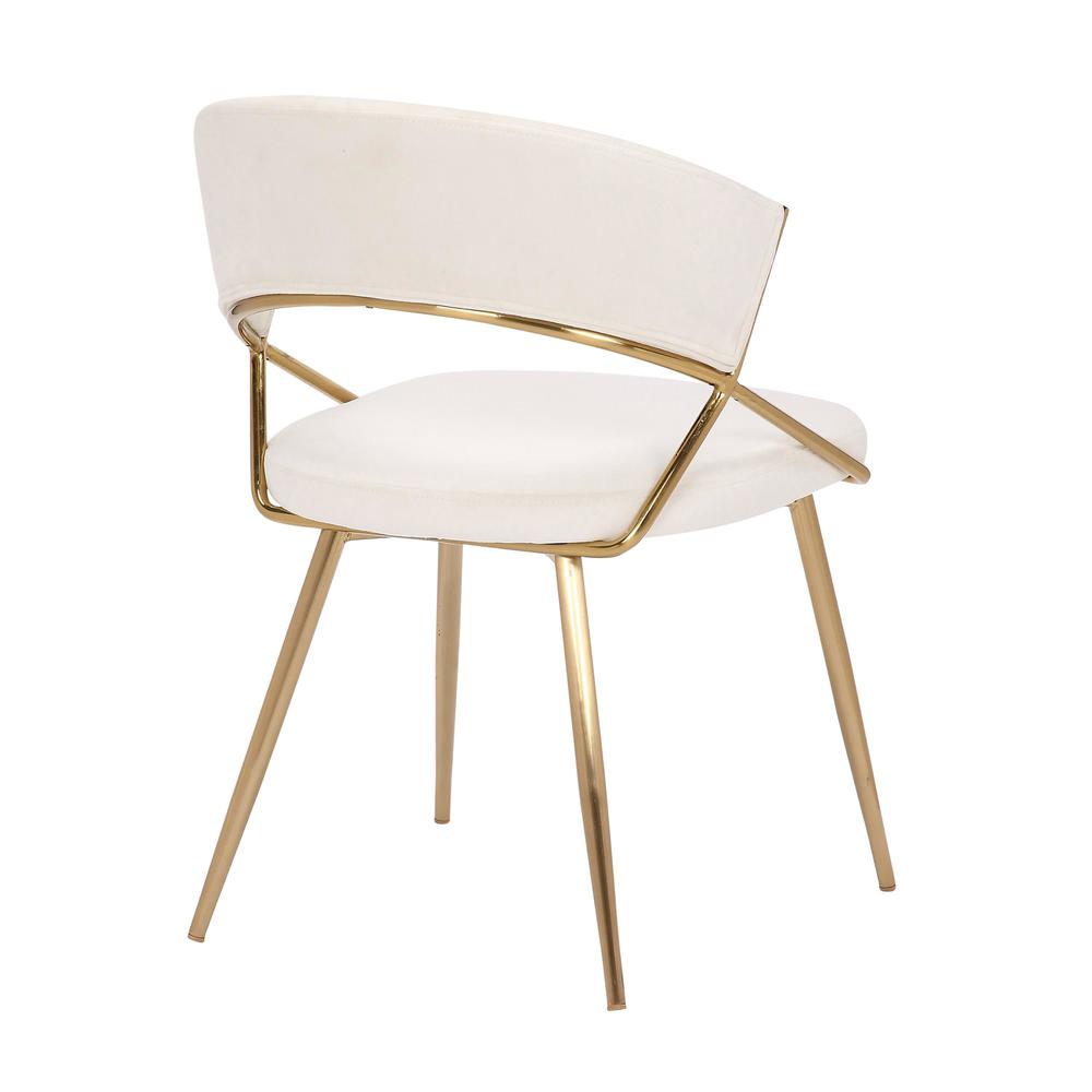 Gold Steel, Cream Velvet Jie Dining Chair - Set of 2
