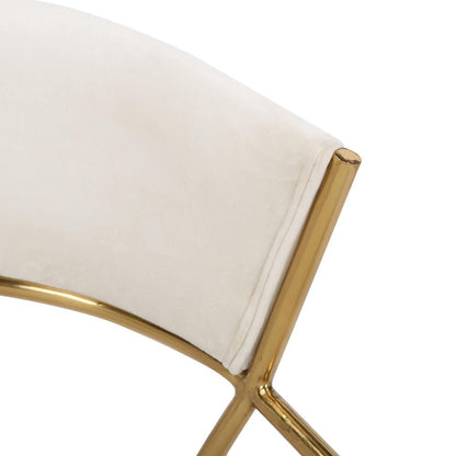 Gold Steel, Cream Velvet Jie Dining Chair - Set of 2