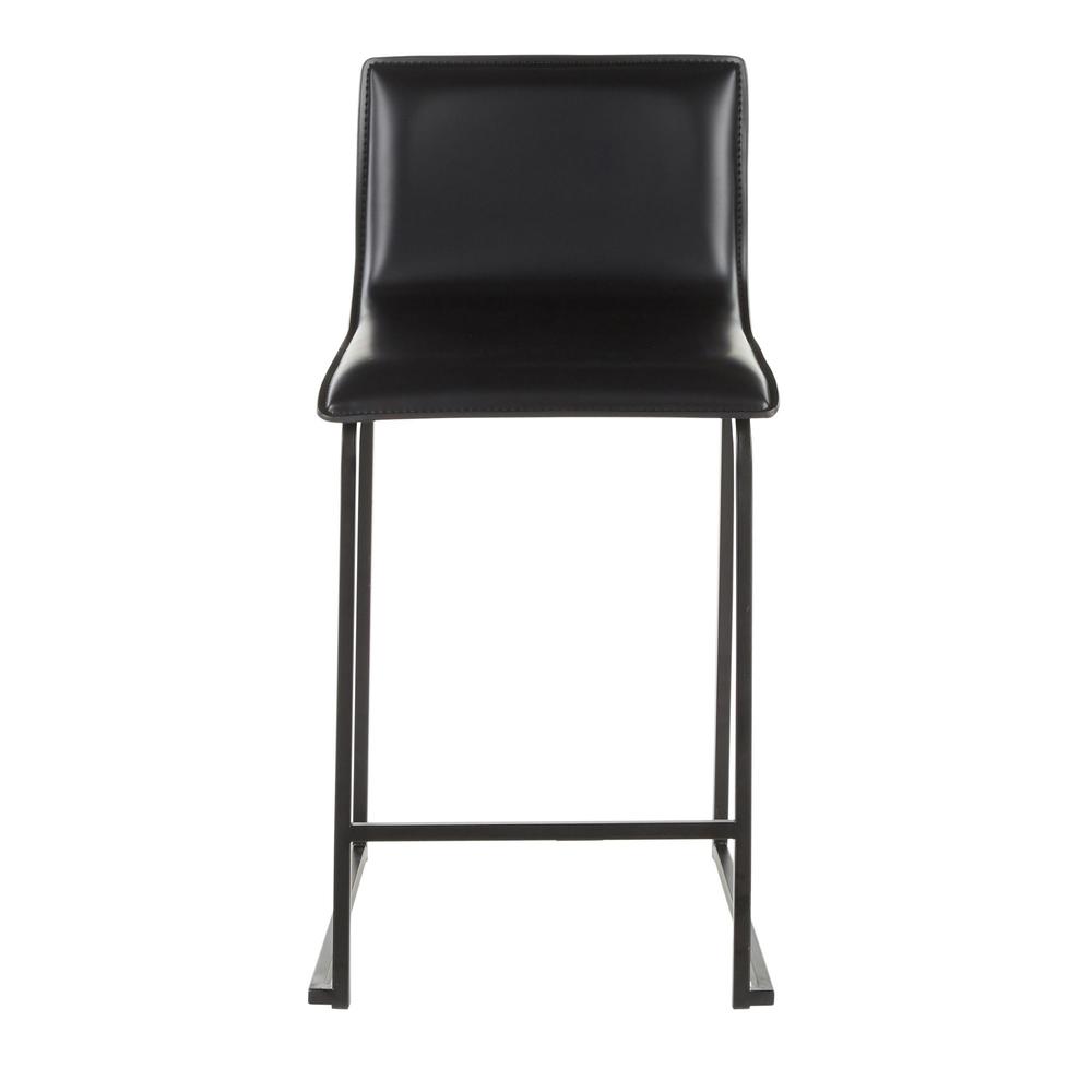 Black Metal, Black PU Mara Counter Stool - Set of 2