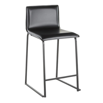 Black Metal, Black PU Mara Counter Stool - Set of 2