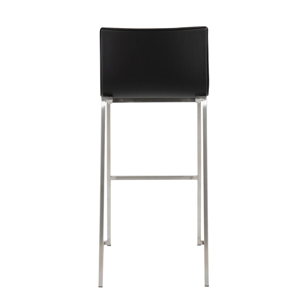 Stainless Steel, Black PU Mara Barstool - Set of 2