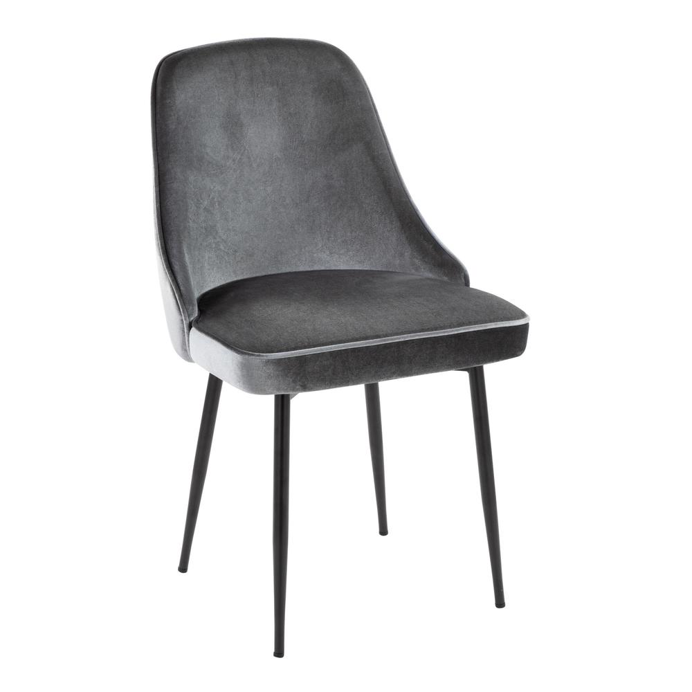 Black Metal, Blue Velvet Marcel Dining Chair - Set of 2