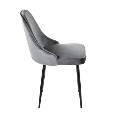 Black Metal, Blue Velvet Marcel Dining Chair - Set of 2