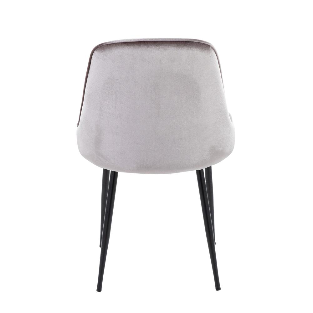 Black Metal, Silver Velvet Marcel Dining Chair - Set of 2