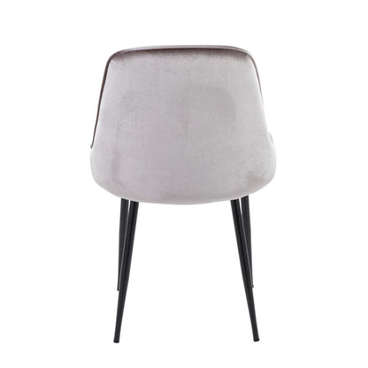 Black Metal, Silver Velvet Marcel Dining Chair - Set of 2