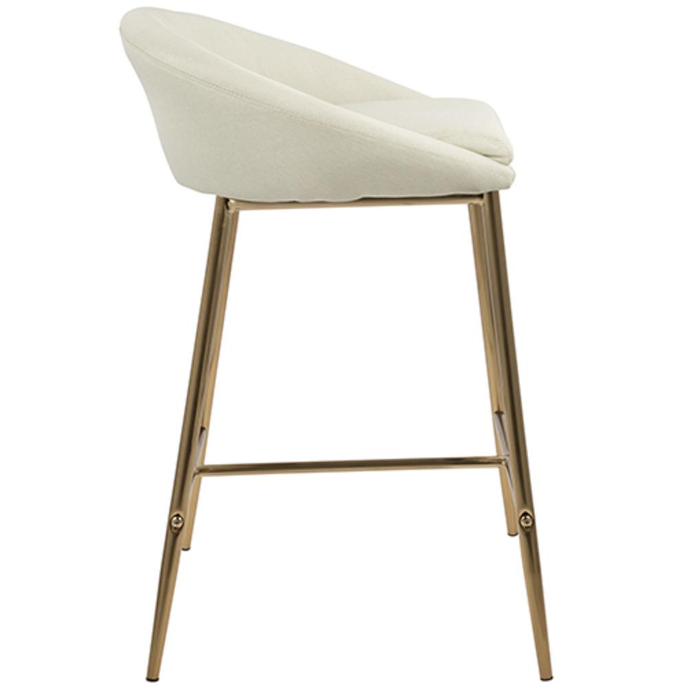 Gold, Cream Fabric Matisse Counter Stool - Set of 2