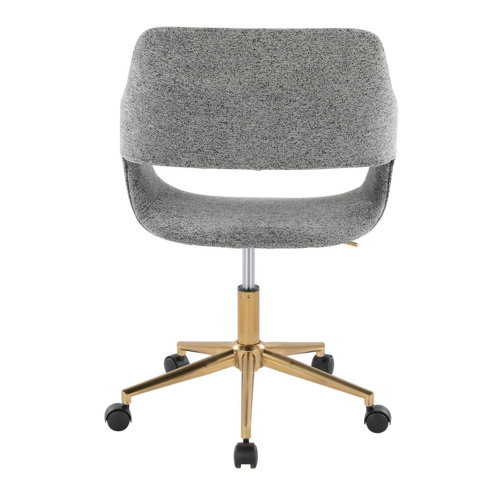 Gold Metal, Grey Fabric Margarite Task Chair