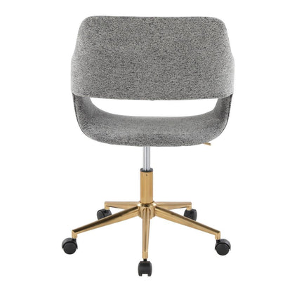 Gold Metal, Grey Fabric Margarite Task Chair