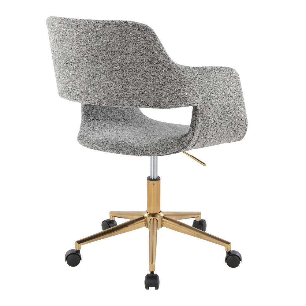 Gold Metal, Grey Fabric Margarite Task Chair