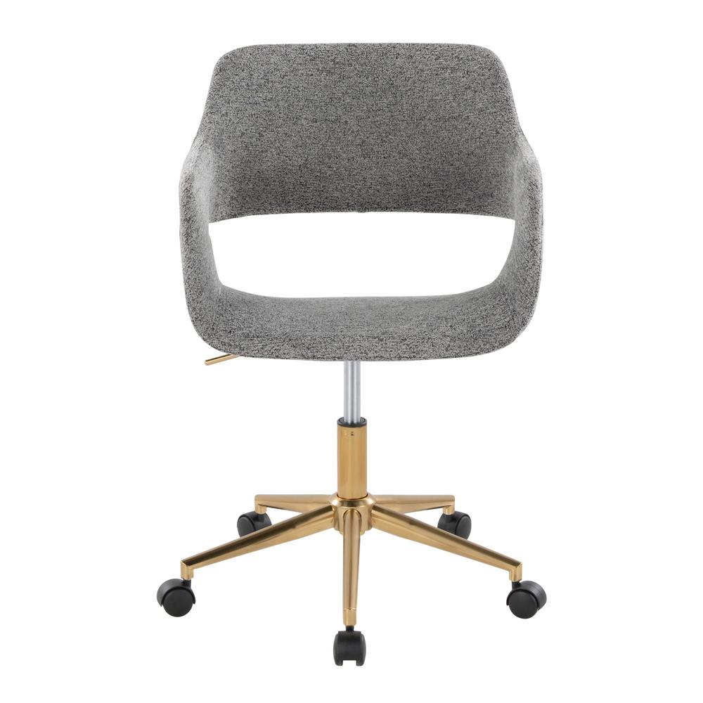 Gold Metal, Grey Fabric Margarite Task Chair