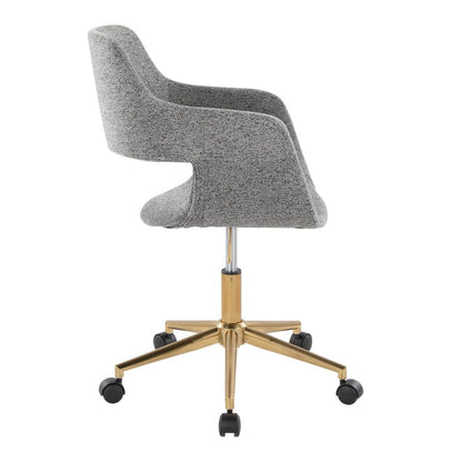 Gold Metal, Grey Fabric Margarite Task Chair